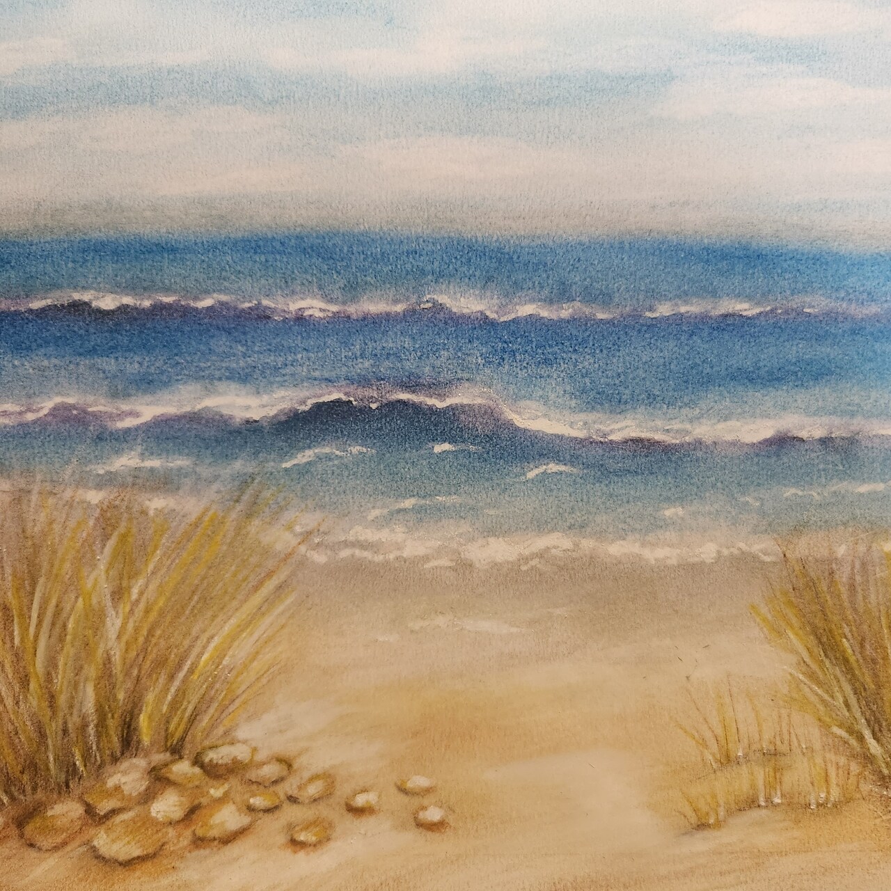 Pastel Ocean Scene with General Pencil